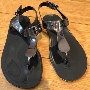 Michael Kors metallic grey sandals
